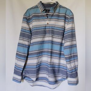 American Eagle Outfitters Womens Long Sleeve Half Button Down Shirt M Multicolor